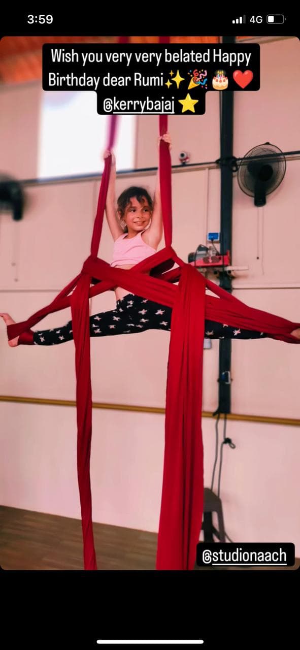 Rumi doing gymnastics